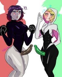beast_boy, gwen_stacy, miles_morales, rachel_roth, raven_(dc)