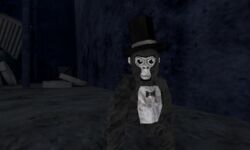 gorilla_tag, 1boy, black_eyes, black_fur, bowtie