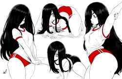 yamamura_sadako, the_ring, lughost, 1girl, ass