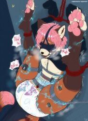 original_character, meowtat, abdl, anthro, ball_gag