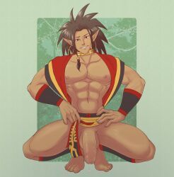 tam_tam, samurai_shodown, drawfag, 1boy, abs