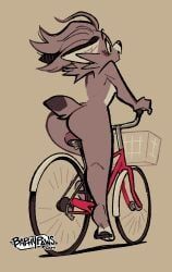 baphypaws, 1girls, anthro, ass, bicycle