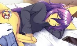 itsuki_(hane), purple_canid_(hane), hane, accessory, anthro