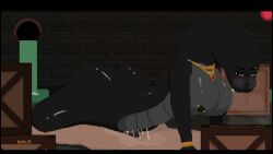 post-nut_calamity, shoestrang, 1boy, black_skin, cobra