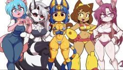 ankha, cachi_(lucyfercomic), kat_(lucyfercomic), kit_(gameoverse), kit_bodega