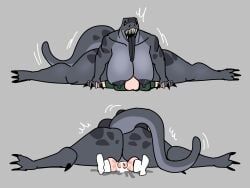 workshaper, big_ass, big_breasts, cum_inside, dinosaur