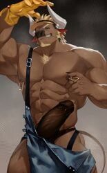 dallawan, xxl_woofia, wan_ma_(wanma222), 1boy, abs