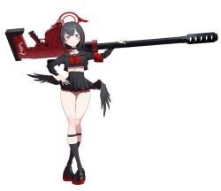 mashiro_(blue_archive), blue_archive, 1girl, anti-materiel_rifle, anzio_ironworks_20mm_rifle