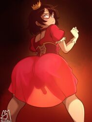 semifemboi_(semidraws), semidraws, crossdressing, crown, embarrassed