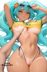 brazilian_miku, hatsune_miku, vocaloid, nuageeart, 1boy