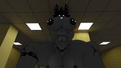 karelia_(ace_rattman), smiler_(the_backrooms), the_backrooms, anthro, areola
