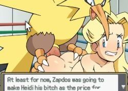 allie_(pokemon_ecchi), fangame_character, pokemon_(species), zapdos, fangame