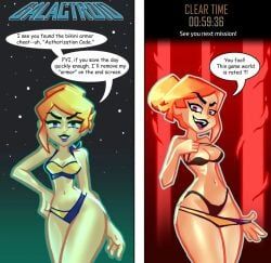miss_information_(gameoverse), gameoverse, glitch_productions, 1girls, belly_button