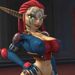 ashelin_praxis, jak_and_daxter, 1girls, big_breasts, busty
