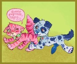 custard_(character), pupcake, strawberry_shortcake, coyotespiralz, animal_genitalia
