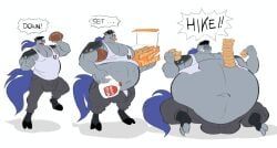13uckaroo, anthro, athletic, big_bulge, blue_hair