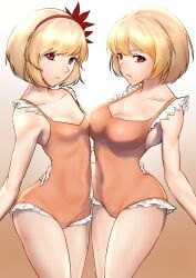 minoriko_aki, shizuha_aki, touhou, 2girls, armpits