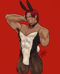 shanks, one_piece, bunny_costume, bunny_ears, bunnysuit