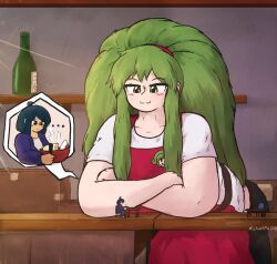 naoya_(big_beautiful_women), yuyu_(big_beautiful_women), big_beautiful_women:_giantess_dating_action, michaelmac6072_(artist), alcohol
