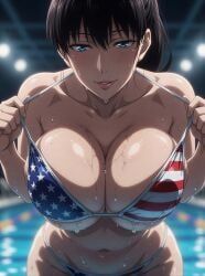 toudou_akira_(shuumatsu_no_harem), shuumatsu_no_harem, 1female, 1girls, american_flag_bikini