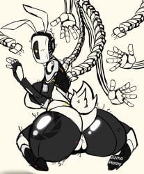 glados, portal_(series), gizmo_horny_(artist), ass_focus, multiple_arms