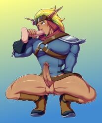jak_(jak_and_daxter), jak_and_daxter, blonde_hair, clothed, clothed_top