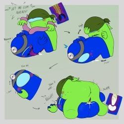 blue_(among_us), lime_(among_us), among_us, among_us_(series), anus
