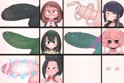 hagakure_tooru, hagakure_tooru_(invisible), kyoka_jiro, mina_ashido, momo_yaoyorozu
