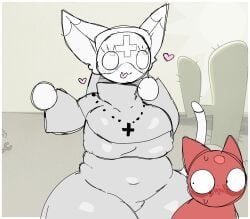 fighter_(mewgenics), marshmallow_(mewgenics), mewgenics, halodouble, 1boy