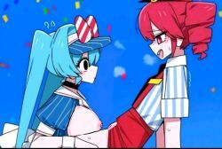hatsune_miku, kasane_teto, mesmerizer_miku, mesmerizer_teto, mesmerizer_(vocaloid)