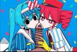 hatsune_miku, kasane_teto, mesmerizer_miku, mesmerizer_teto, mesmerizer_(vocaloid)