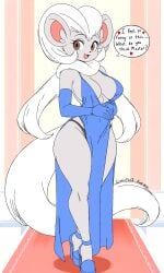 cincci_(lucyfercomic), cinccino, anthro, big_breasts, blue_dress