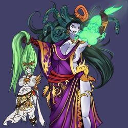 medusa_(kid_icarus), palutena, nintendo, absorption, absorption_vore