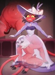 millie_(helluva_boss), moxxie_(helluva_boss), helluva_boss, owotodiuwu, 1boy