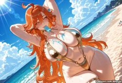 mavuika_(genshin_impact), genshin_impact, miyuai, 1girl, ahoge