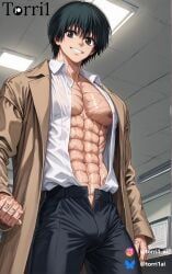 nagumo_yoichi, sakamoto_days, torri1, 1boy, abs