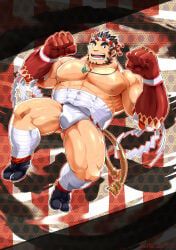 tajikarao_(tokyo_afterschool_summoners), tokyo_afterschool_summoners, artist_request, 1boy, abs