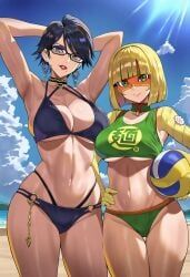 min_min_(arms), bayonetta, super_smash_bros., smashai, 2girls