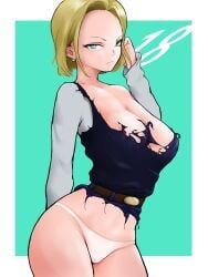 android_18, dragon_ball, pixiv_id_74411726, 1girls, adult