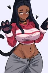 gigi_(whoopsatro), nyapii, 1girls, bell_choker, big_breasts