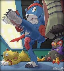 agumon, digimon_(species), falcomon, gaomon, bandai_namco
