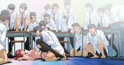 takashiro_hiroko, bible_black, bible_black_only, 1girls, 6+boys
