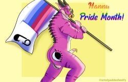 mythology, 3_horns, 5_fingers, abdl, abdl_pride_colors