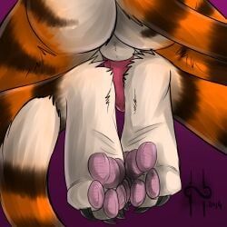 hufnaar, anthro, balls, black_claws, butt