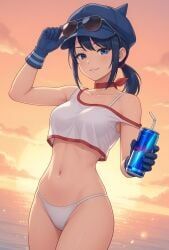 cappie_(miside), cool_mita_(miside), miside, red_bull, 1female