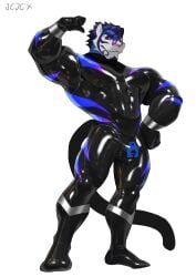 cxcxxcxxxx, anthro, black_latex, blue_body, blue_fur
