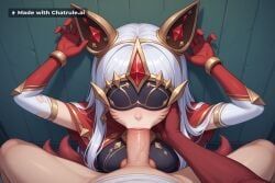 ahri, league_of_legends, 1girl, animal_ears, asymmetrical_gloves