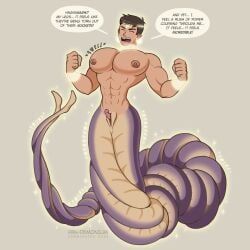 frankly-art, 1boy, abs, animal_humanoid, apode