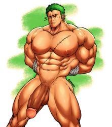 roronoa_zoro, one_piece, jaderarts, 1boy, abs
