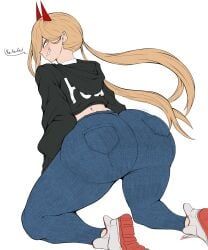 power_(chainsaw_man), chainsaw_man, demonkingdaemon, 1girls, ass